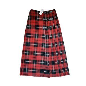 Brooks Brothers Red Plaid Kilt High Wasit Maxi Wrap Skirt | Size 0